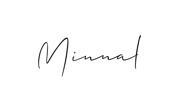 Make a beautiful signature design for name Minnal. With this signature (Allison_Script) style, you can create a handwritten signature for free. Minnal signature style 2 images and pictures png
