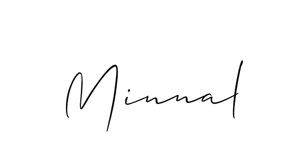 How to make Minnal signature? Allison_Script is a professional autograph style. Create handwritten signature for Minnal name. Minnal signature style 2 images and pictures png