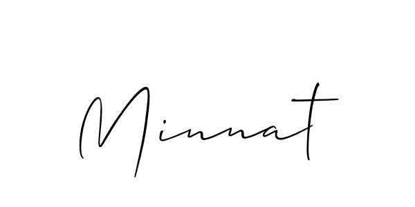 How to make Minnat signature? Allison_Script is a professional autograph style. Create handwritten signature for Minnat name. Minnat signature style 2 images and pictures png