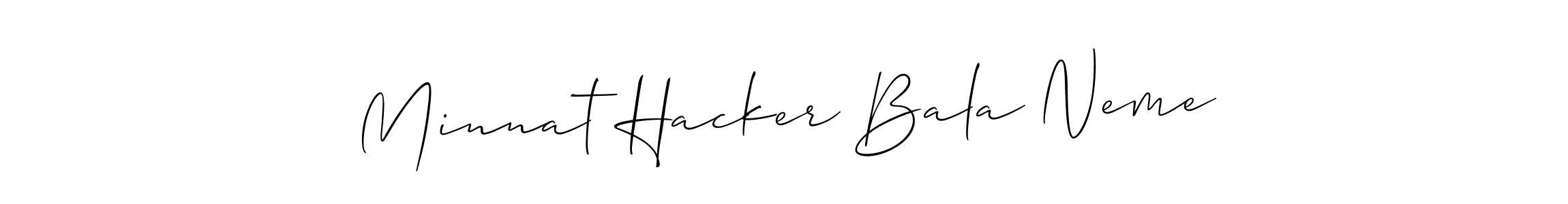Design your own signature with our free online signature maker. With this signature software, you can create a handwritten (Allison_Script) signature for name Minnat Hacker Bala Neme. Minnat Hacker Bala Neme signature style 2 images and pictures png