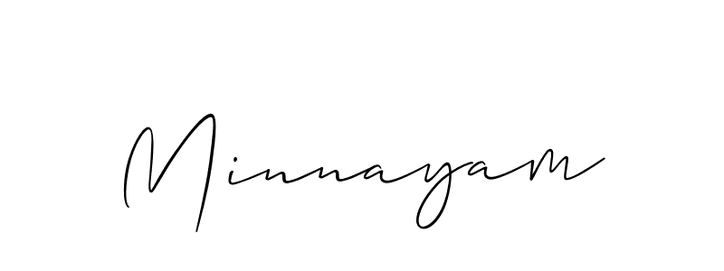 How to make Minnayam name signature. Use Allison_Script style for creating short signs online. This is the latest handwritten sign. Minnayam signature style 2 images and pictures png