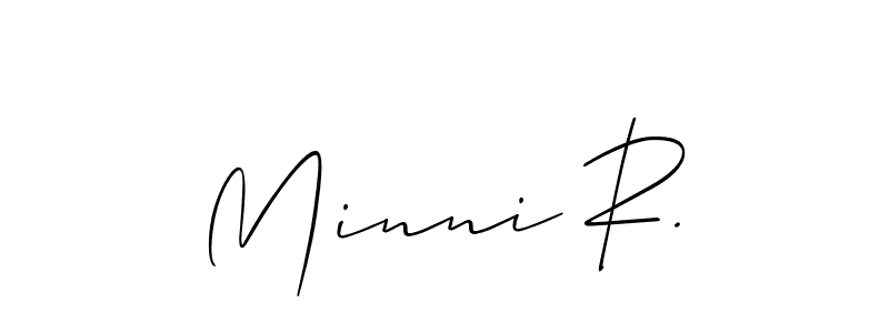 Similarly Allison_Script is the best handwritten signature design. Signature creator online .You can use it as an online autograph creator for name Minni R.. Minni R. signature style 2 images and pictures png