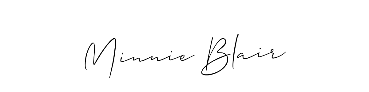 How to make Minnie Blair name signature. Use Allison_Script style for creating short signs online. This is the latest handwritten sign. Minnie Blair signature style 2 images and pictures png