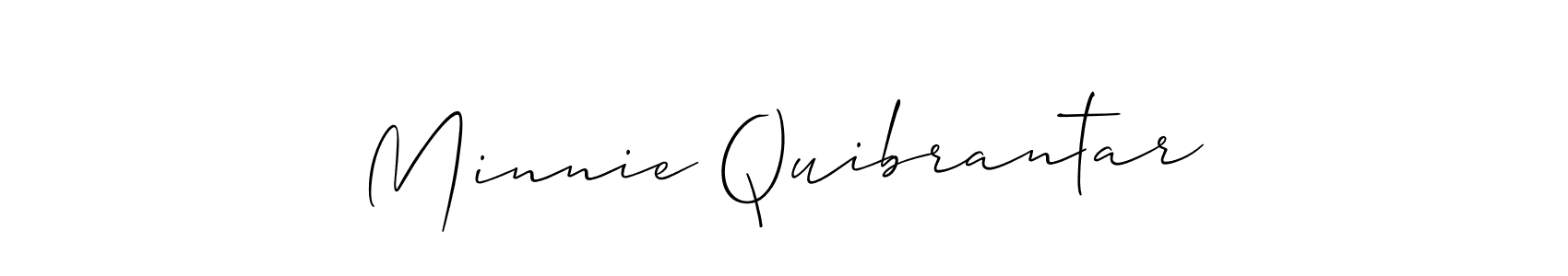 It looks lik you need a new signature style for name Minnie Quibrantar. Design unique handwritten (Allison_Script) signature with our free signature maker in just a few clicks. Minnie Quibrantar signature style 2 images and pictures png