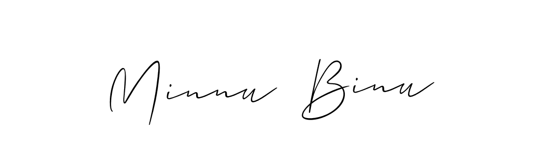 Similarly Allison_Script is the best handwritten signature design. Signature creator online .You can use it as an online autograph creator for name Minnu  Binu. Minnu  Binu signature style 2 images and pictures png