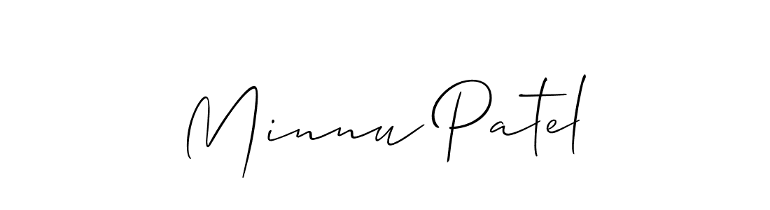 Use a signature maker to create a handwritten signature online. With this signature software, you can design (Allison_Script) your own signature for name Minnu Patel. Minnu Patel signature style 2 images and pictures png