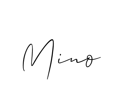 The best way (Allison_Script) to make a short signature is to pick only two or three words in your name. The name Mino include a total of six letters. For converting this name. Mino signature style 2 images and pictures png