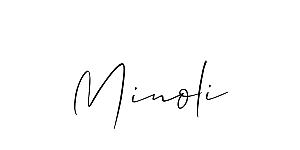 Allison_Script is a professional signature style that is perfect for those who want to add a touch of class to their signature. It is also a great choice for those who want to make their signature more unique. Get Minoli name to fancy signature for free. Minoli signature style 2 images and pictures png