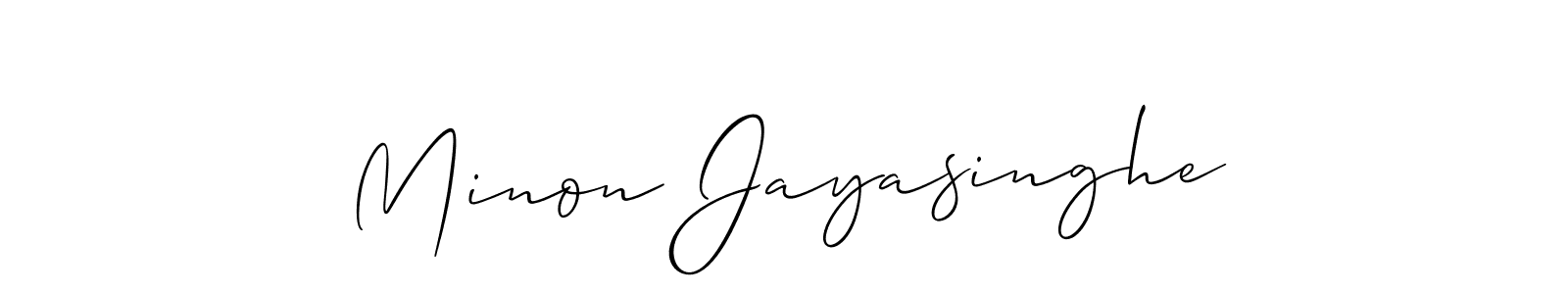 Minon Jayasinghe stylish signature style. Best Handwritten Sign (Allison_Script) for my name. Handwritten Signature Collection Ideas for my name Minon Jayasinghe. Minon Jayasinghe signature style 2 images and pictures png
