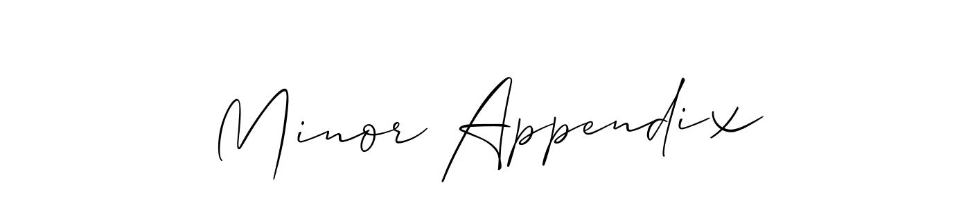Also we have Minor Appendix name is the best signature style. Create professional handwritten signature collection using Allison_Script autograph style. Minor Appendix signature style 2 images and pictures png