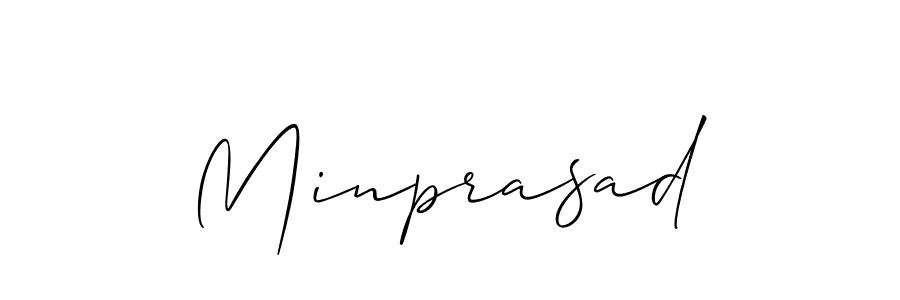 It looks lik you need a new signature style for name Minprasad. Design unique handwritten (Allison_Script) signature with our free signature maker in just a few clicks. Minprasad signature style 2 images and pictures png