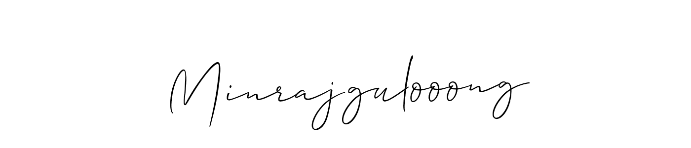 if you are searching for the best signature style for your name Minrajgulooong. so please give up your signature search. here we have designed multiple signature styles  using Allison_Script. Minrajgulooong signature style 2 images and pictures png