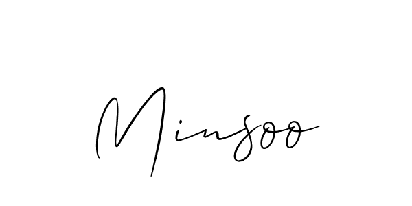 Design your own signature with our free online signature maker. With this signature software, you can create a handwritten (Allison_Script) signature for name Minsoo. Minsoo signature style 2 images and pictures png