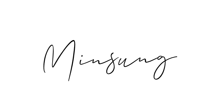 Allison_Script is a professional signature style that is perfect for those who want to add a touch of class to their signature. It is also a great choice for those who want to make their signature more unique. Get Minsung name to fancy signature for free. Minsung signature style 2 images and pictures png