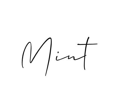 Create a beautiful signature design for name Mint. With this signature (Allison_Script) fonts, you can make a handwritten signature for free. Mint signature style 2 images and pictures png