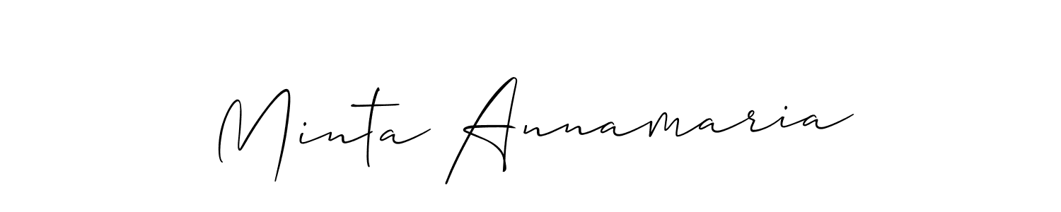 You should practise on your own different ways (Allison_Script) to write your name (Minta Annamaria) in signature. don't let someone else do it for you. Minta Annamaria signature style 2 images and pictures png