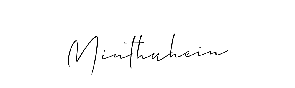 Allison_Script is a professional signature style that is perfect for those who want to add a touch of class to their signature. It is also a great choice for those who want to make their signature more unique. Get Minthuhein name to fancy signature for free. Minthuhein signature style 2 images and pictures png