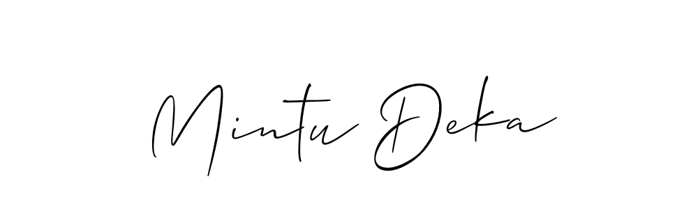 Once you've used our free online signature maker to create your best signature Allison_Script style, it's time to enjoy all of the benefits that Mintu Deka name signing documents. Mintu Deka signature style 2 images and pictures png
