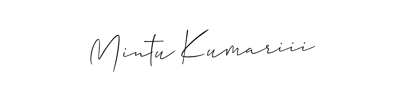 The best way (Allison_Script) to make a short signature is to pick only two or three words in your name. The name Mintu Kumariii include a total of six letters. For converting this name. Mintu Kumariii signature style 2 images and pictures png