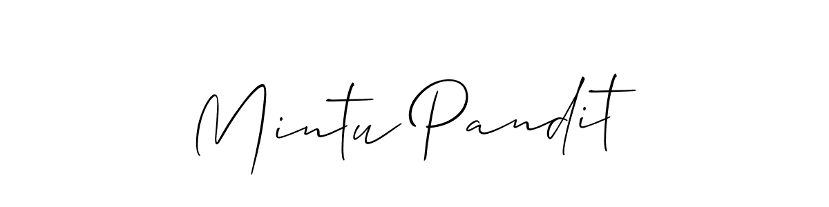 Mintu Pandit stylish signature style. Best Handwritten Sign (Allison_Script) for my name. Handwritten Signature Collection Ideas for my name Mintu Pandit. Mintu Pandit signature style 2 images and pictures png