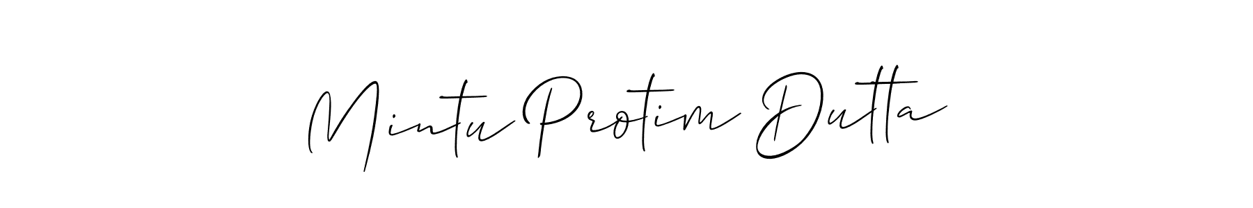 Mintu Protim Dutta stylish signature style. Best Handwritten Sign (Allison_Script) for my name. Handwritten Signature Collection Ideas for my name Mintu Protim Dutta. Mintu Protim Dutta signature style 2 images and pictures png