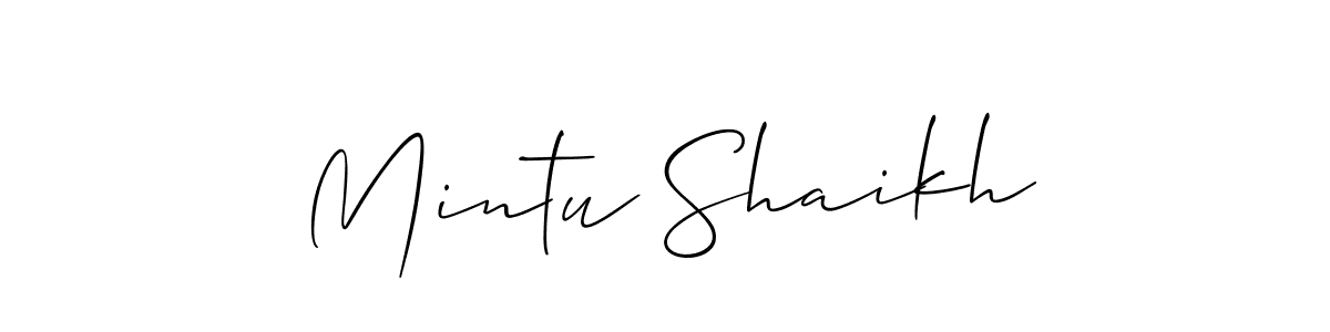 Make a beautiful signature design for name Mintu Shaikh. With this signature (Allison_Script) style, you can create a handwritten signature for free. Mintu Shaikh signature style 2 images and pictures png
