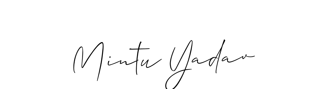 How to make Mintu Yadav name signature. Use Allison_Script style for creating short signs online. This is the latest handwritten sign. Mintu Yadav signature style 2 images and pictures png