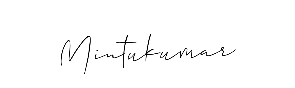 Create a beautiful signature design for name Mintukumar. With this signature (Allison_Script) fonts, you can make a handwritten signature for free. Mintukumar signature style 2 images and pictures png