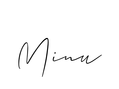 Create a beautiful signature design for name Minu. With this signature (Allison_Script) fonts, you can make a handwritten signature for free. Minu signature style 2 images and pictures png