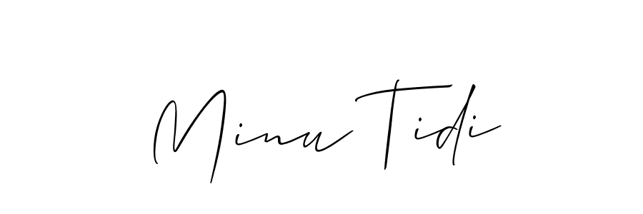 You can use this online signature creator to create a handwritten signature for the name Minu Tidi. This is the best online autograph maker. Minu Tidi signature style 2 images and pictures png