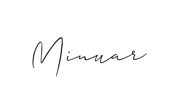 You should practise on your own different ways (Allison_Script) to write your name (Minuar) in signature. don't let someone else do it for you. Minuar signature style 2 images and pictures png