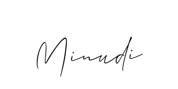 How to make Minudi signature? Allison_Script is a professional autograph style. Create handwritten signature for Minudi name. Minudi signature style 2 images and pictures png