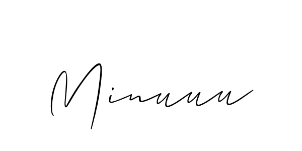 Use a signature maker to create a handwritten signature online. With this signature software, you can design (Allison_Script) your own signature for name Minuuu. Minuuu signature style 2 images and pictures png