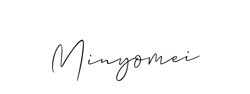 Create a beautiful signature design for name Minyomei. With this signature (Allison_Script) fonts, you can make a handwritten signature for free. Minyomei signature style 2 images and pictures png