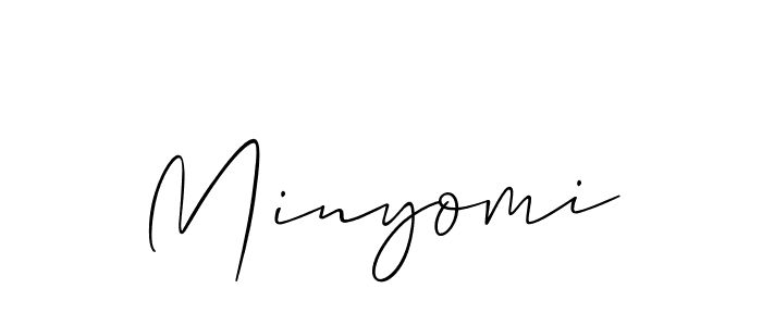 The best way (Allison_Script) to make a short signature is to pick only two or three words in your name. The name Minyomi include a total of six letters. For converting this name. Minyomi signature style 2 images and pictures png