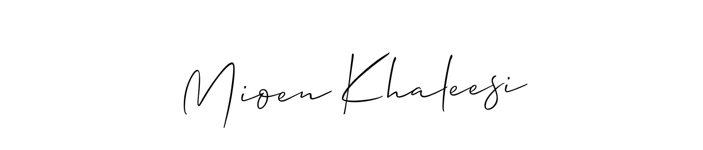 Make a beautiful signature design for name Mioen Khaleesi. With this signature (Allison_Script) style, you can create a handwritten signature for free. Mioen Khaleesi signature style 2 images and pictures png