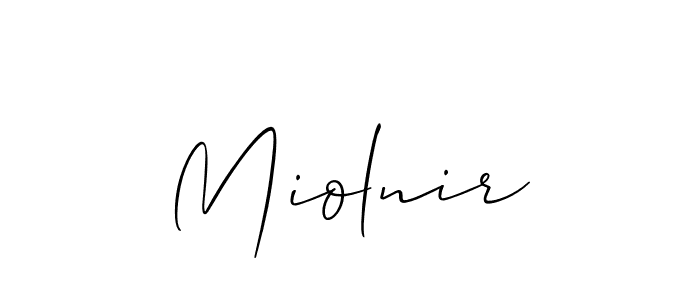 Make a beautiful signature design for name Miolnir. With this signature (Allison_Script) style, you can create a handwritten signature for free. Miolnir signature style 2 images and pictures png