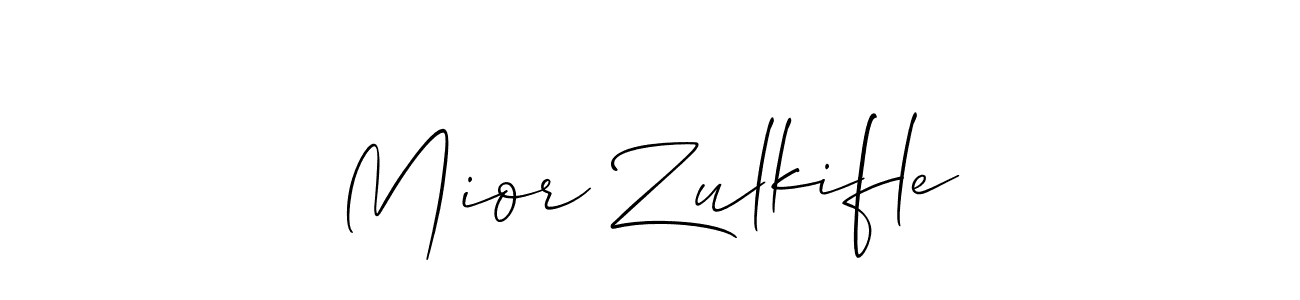 The best way (Allison_Script) to make a short signature is to pick only two or three words in your name. The name Mior Zulkifle include a total of six letters. For converting this name. Mior Zulkifle signature style 2 images and pictures png