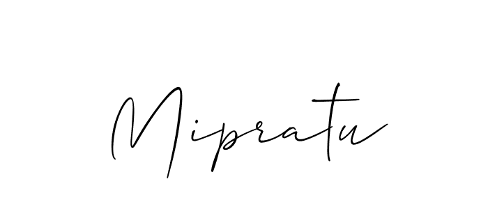 How to make Mipratu signature? Allison_Script is a professional autograph style. Create handwritten signature for Mipratu name. Mipratu signature style 2 images and pictures png