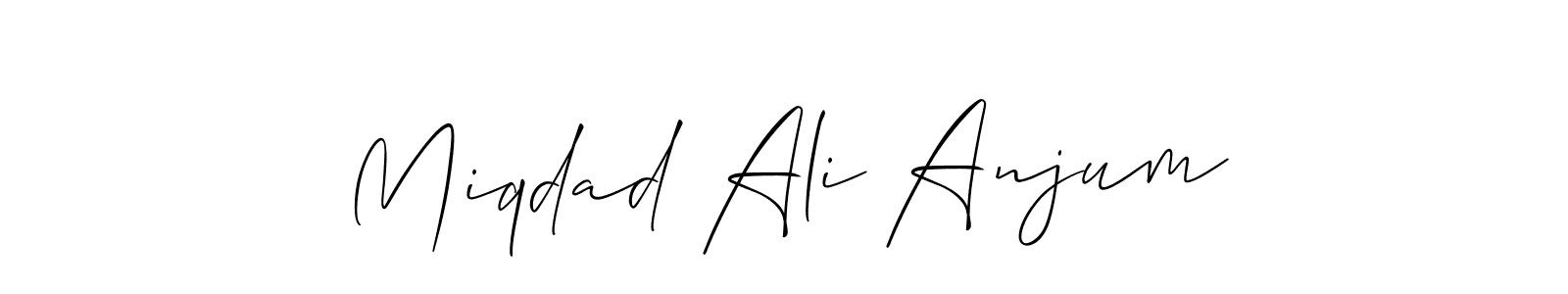 Use a signature maker to create a handwritten signature online. With this signature software, you can design (Allison_Script) your own signature for name Miqdad Ali Anjum. Miqdad Ali Anjum signature style 2 images and pictures png
