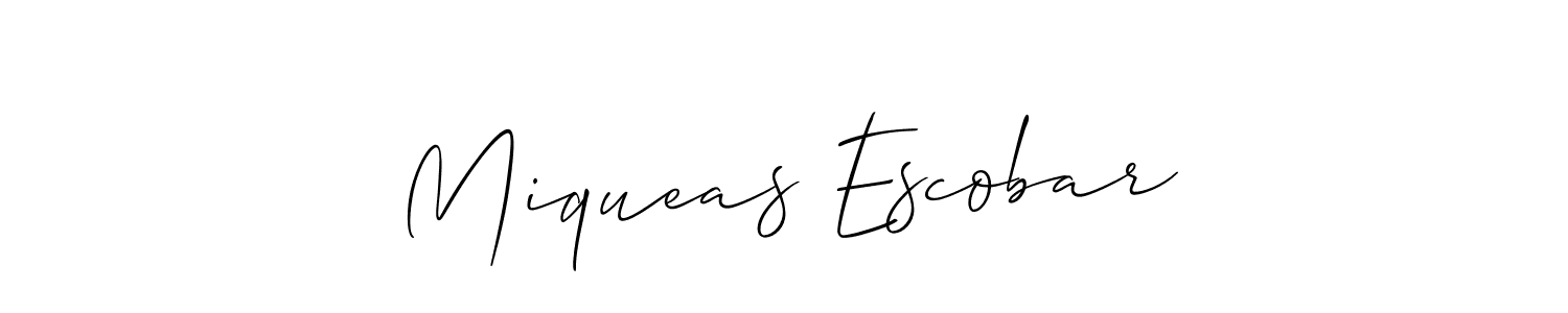 How to Draw Miqueas Escobar signature style? Allison_Script is a latest design signature styles for name Miqueas Escobar. Miqueas Escobar signature style 2 images and pictures png