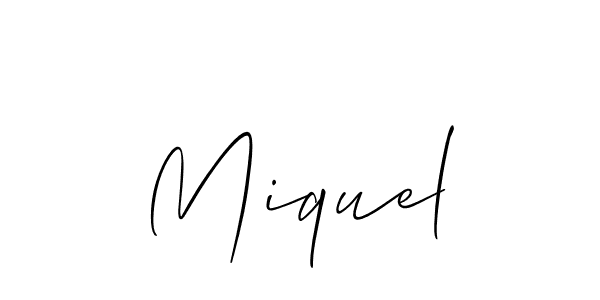 Design your own signature with our free online signature maker. With this signature software, you can create a handwritten (Allison_Script) signature for name Miquel. Miquel signature style 2 images and pictures png