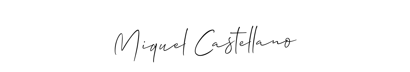 Make a beautiful signature design for name Miquel Castellano. With this signature (Allison_Script) style, you can create a handwritten signature for free. Miquel Castellano signature style 2 images and pictures png