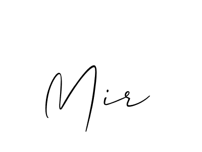 Create a beautiful signature design for name Mir . With this signature (Allison_Script) fonts, you can make a handwritten signature for free. Mir  signature style 2 images and pictures png