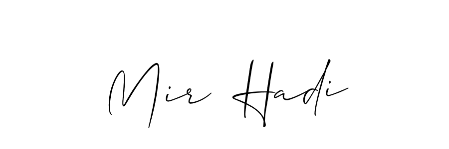 How to make Mir  Hadi name signature. Use Allison_Script style for creating short signs online. This is the latest handwritten sign. Mir  Hadi signature style 2 images and pictures png