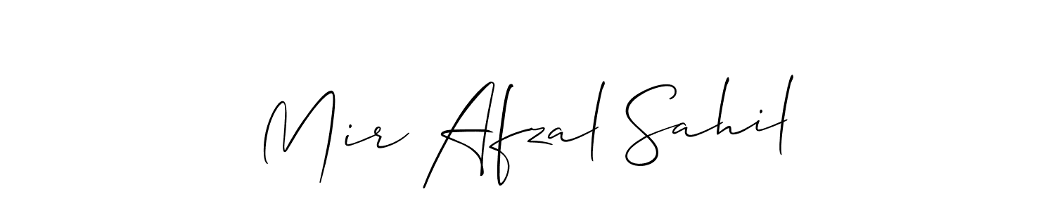 Make a beautiful signature design for name Mir Afzal Sahil. With this signature (Allison_Script) style, you can create a handwritten signature for free. Mir Afzal Sahil signature style 2 images and pictures png