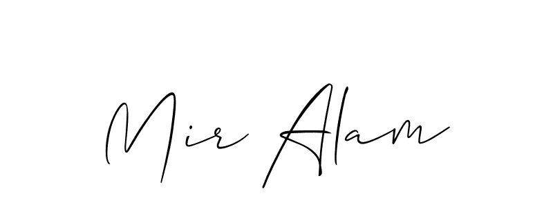 Use a signature maker to create a handwritten signature online. With this signature software, you can design (Allison_Script) your own signature for name Mir Alam. Mir Alam signature style 2 images and pictures png