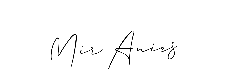 Allison_Script is a professional signature style that is perfect for those who want to add a touch of class to their signature. It is also a great choice for those who want to make their signature more unique. Get Mir Anies name to fancy signature for free. Mir Anies signature style 2 images and pictures png
