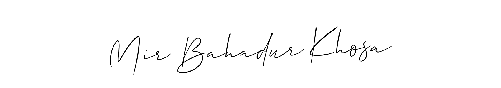 It looks lik you need a new signature style for name Mir Bahadur Khosa. Design unique handwritten (Allison_Script) signature with our free signature maker in just a few clicks. Mir Bahadur Khosa signature style 2 images and pictures png