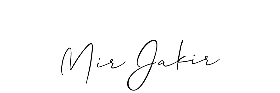 Make a beautiful signature design for name Mir Jakir. With this signature (Allison_Script) style, you can create a handwritten signature for free. Mir Jakir signature style 2 images and pictures png